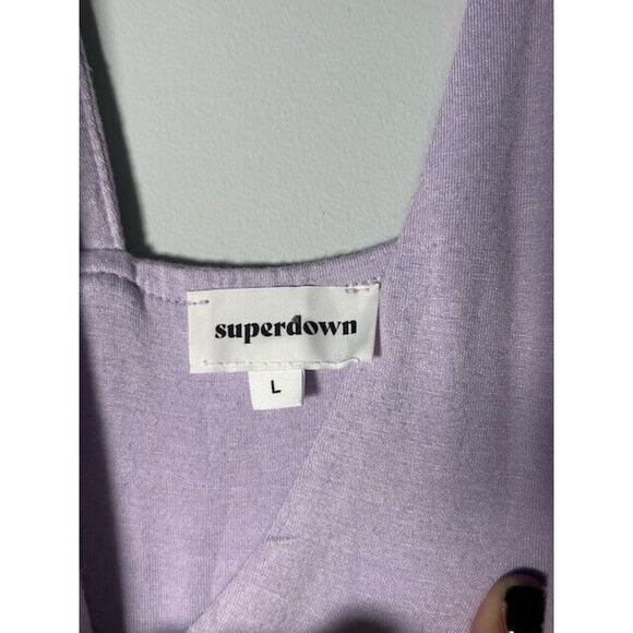 Superdown Erika Womens Dress Plunging Neckline High Slit Lavender Size L NWT - Picture 9 of 12